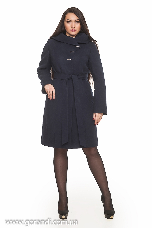 Женское пальто из кашемира, чёрное, серое с капюшоном, с поясом. Капюшон выкладывается в форме воротника. фото