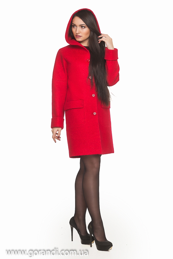 Осеннее весеннее пальто женское с втачным капюшоном, прямого кроя со спущенным рукавом с отворотом. Выполнено с однобортной застежкой на пуговицах. фото Размер: 44-54 