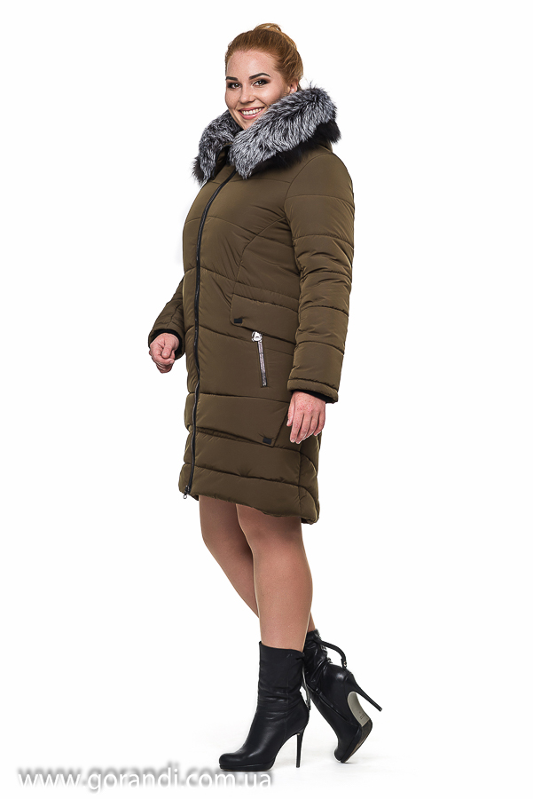 куртка женская зимняя с натуральным мехом чернобурка, енот фото Размер: 50-58 Фото