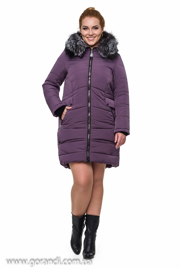 куртка женская зимняя с натуральным мехом чернобурка, енот фото Размер: 50-58 Фото
