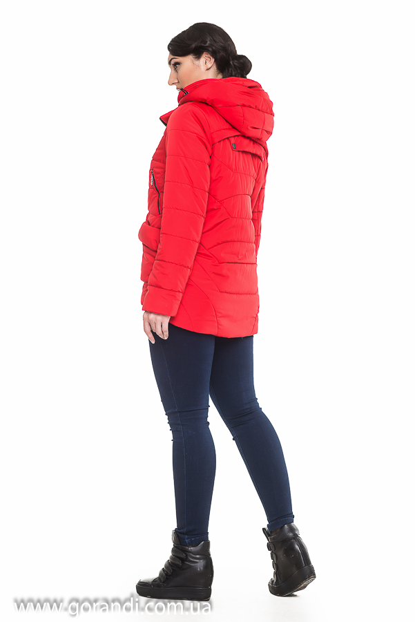 женская куртка спортивная красная на молнии с капюшоном фото Размер: 42-50 Фото